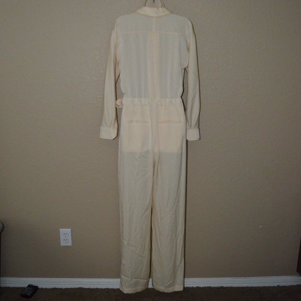 NWT $495 Vince Cream Long Sleeve Belted Jumpsuit - Picture 6 of 8